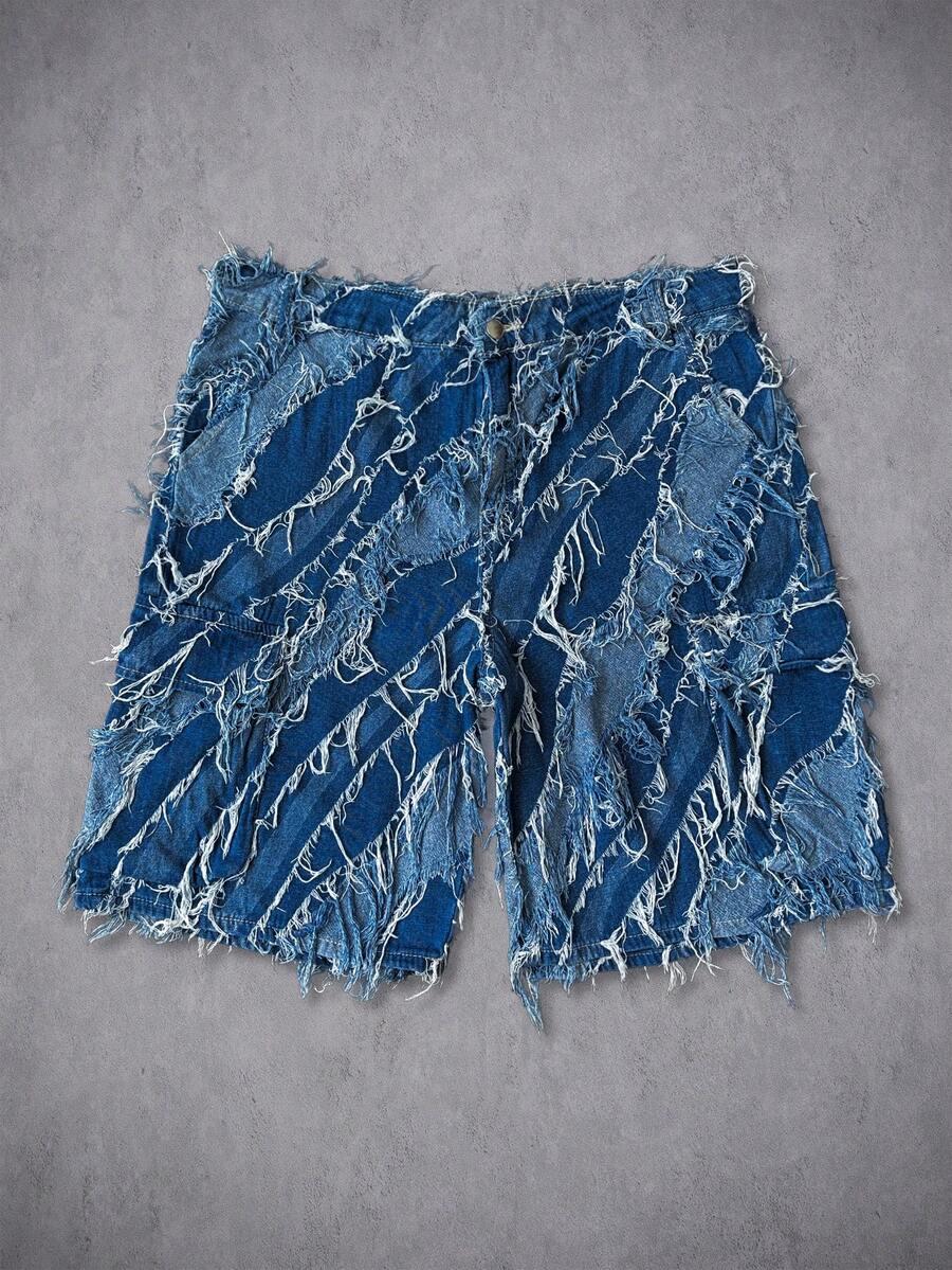 krótkie spodenki jeans frędzle