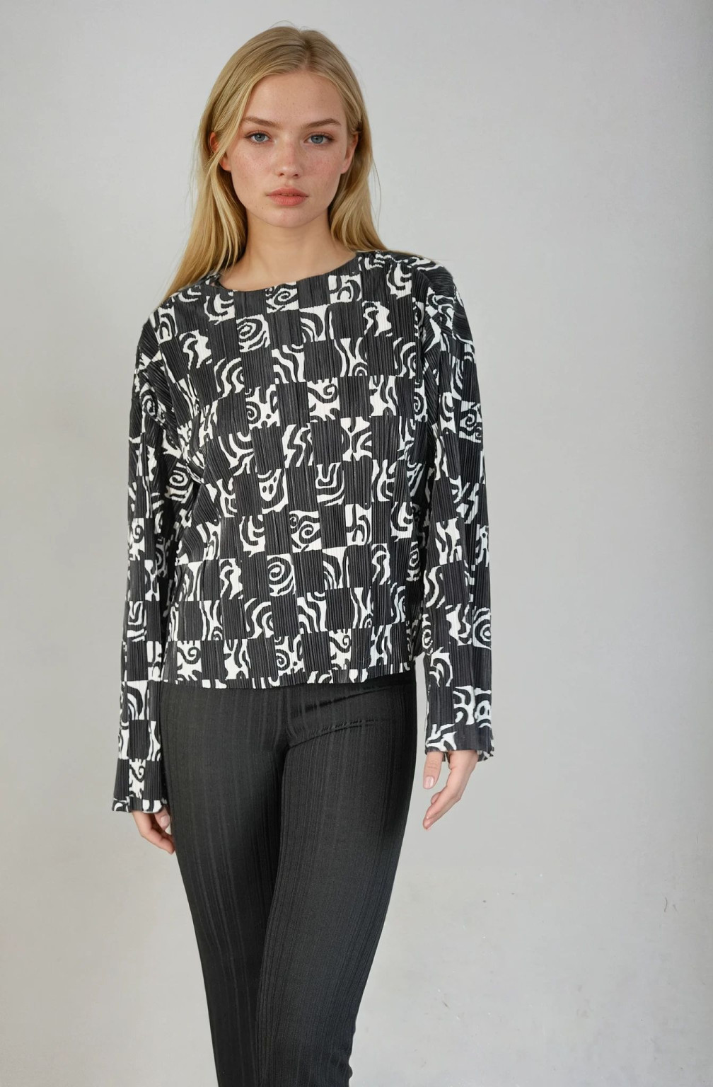 BLUZKA SZEROKIE RĘKAWY PRINT