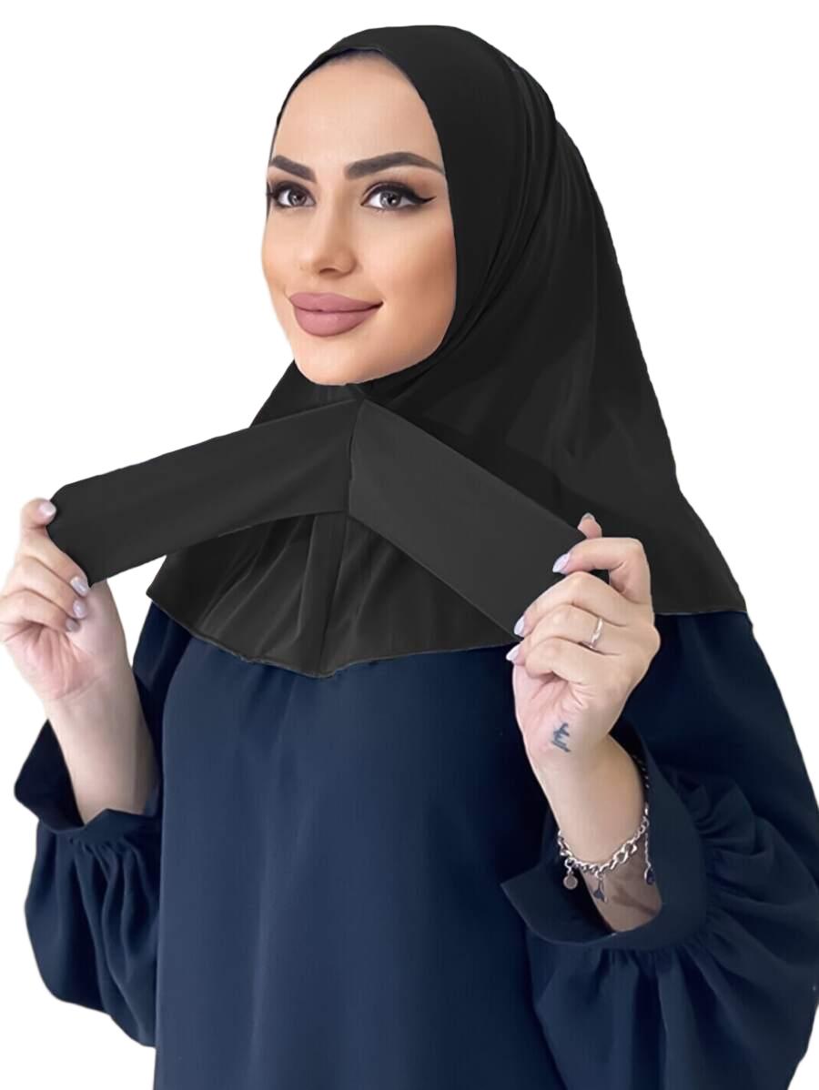CZARNA CHUSTA NA GŁOWĘ turban