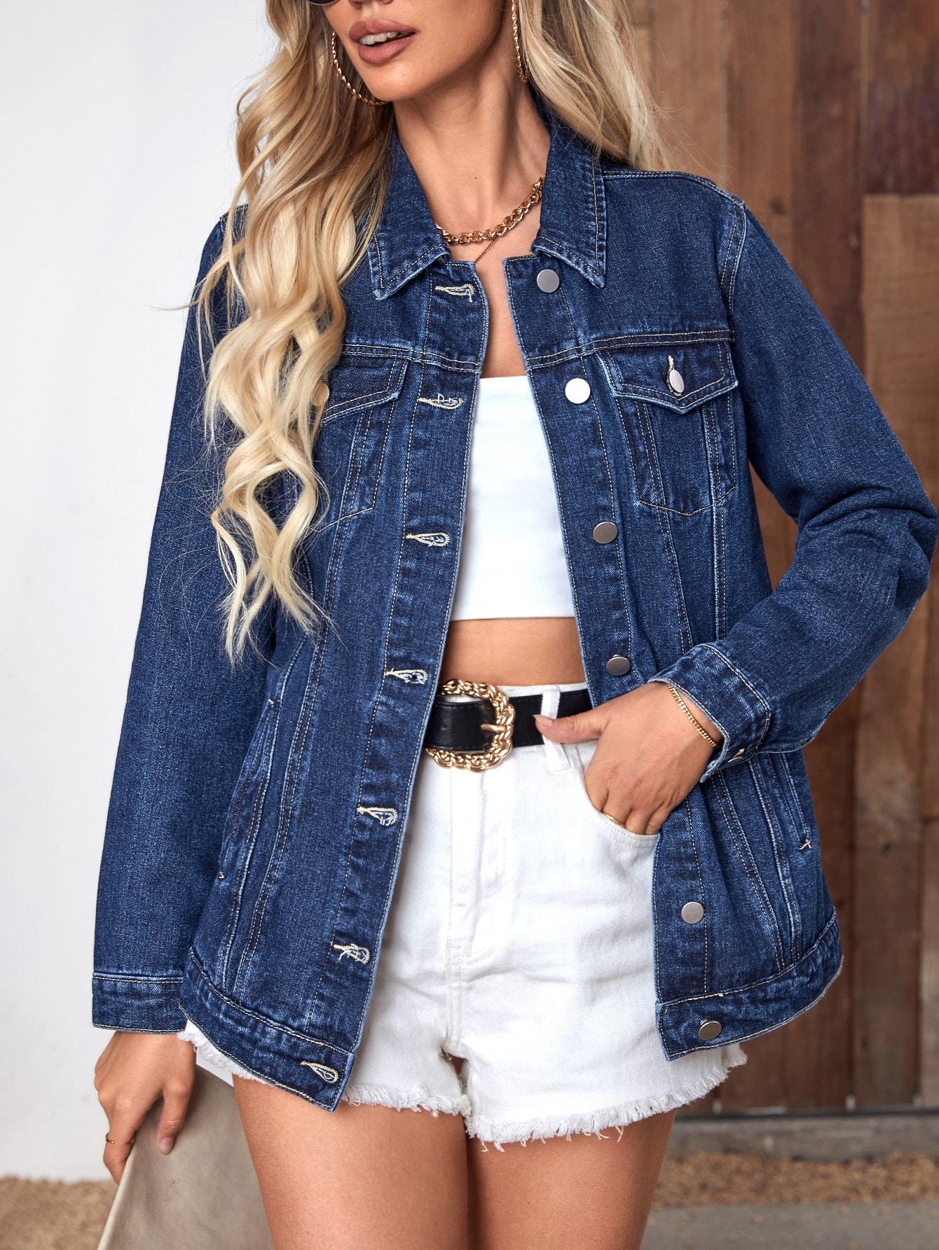 granatowa kurtka jeans
