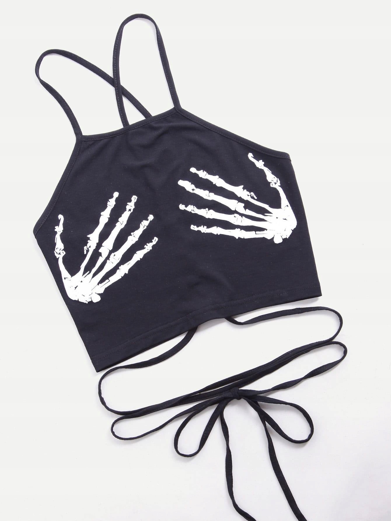 czarny top print