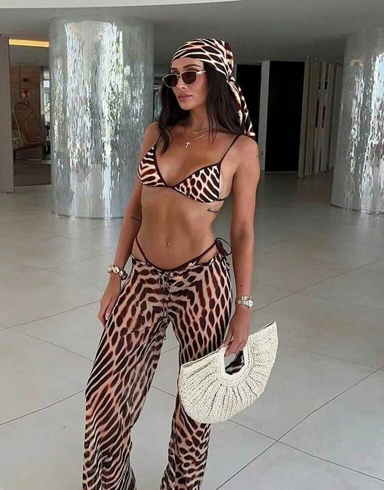 DWUCZĘŚCIOWY STRÓJ KĄPIELOWY ANIMAL PRINT
