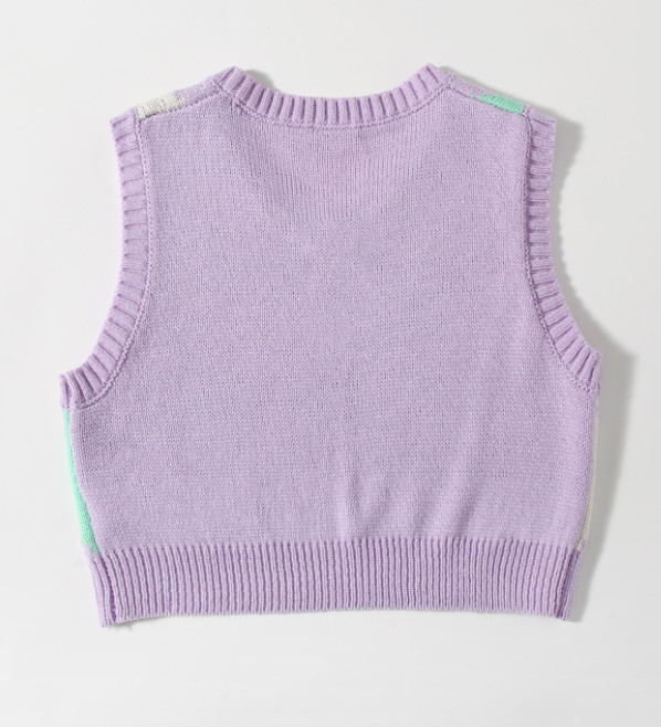 FIOLETOWY DZIANINOWY TOP