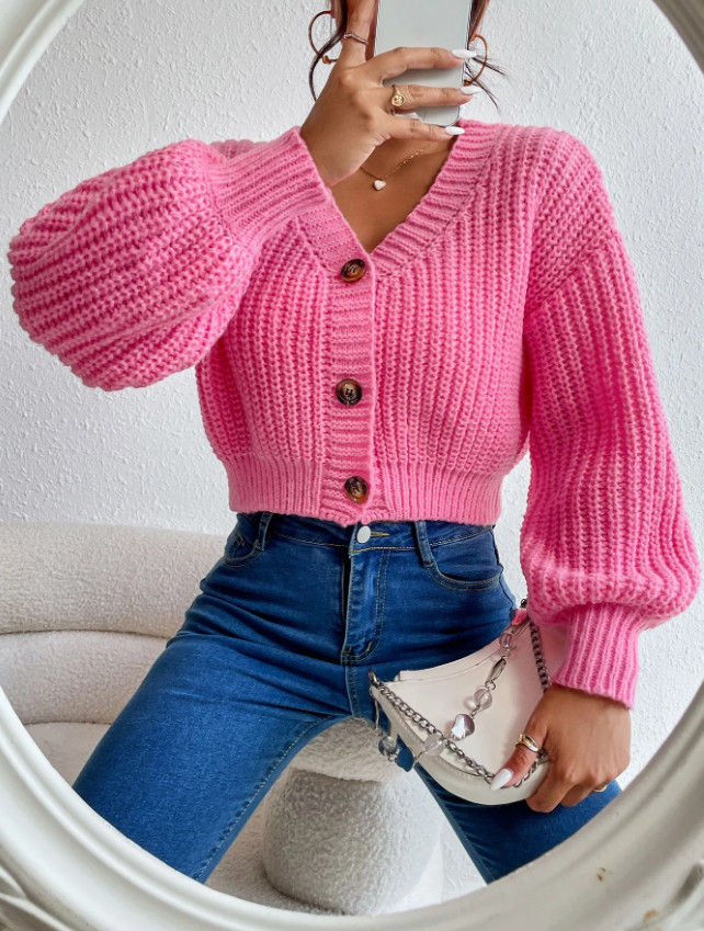 RÓŻOWY SWETER KARDIGAN GUZIKI