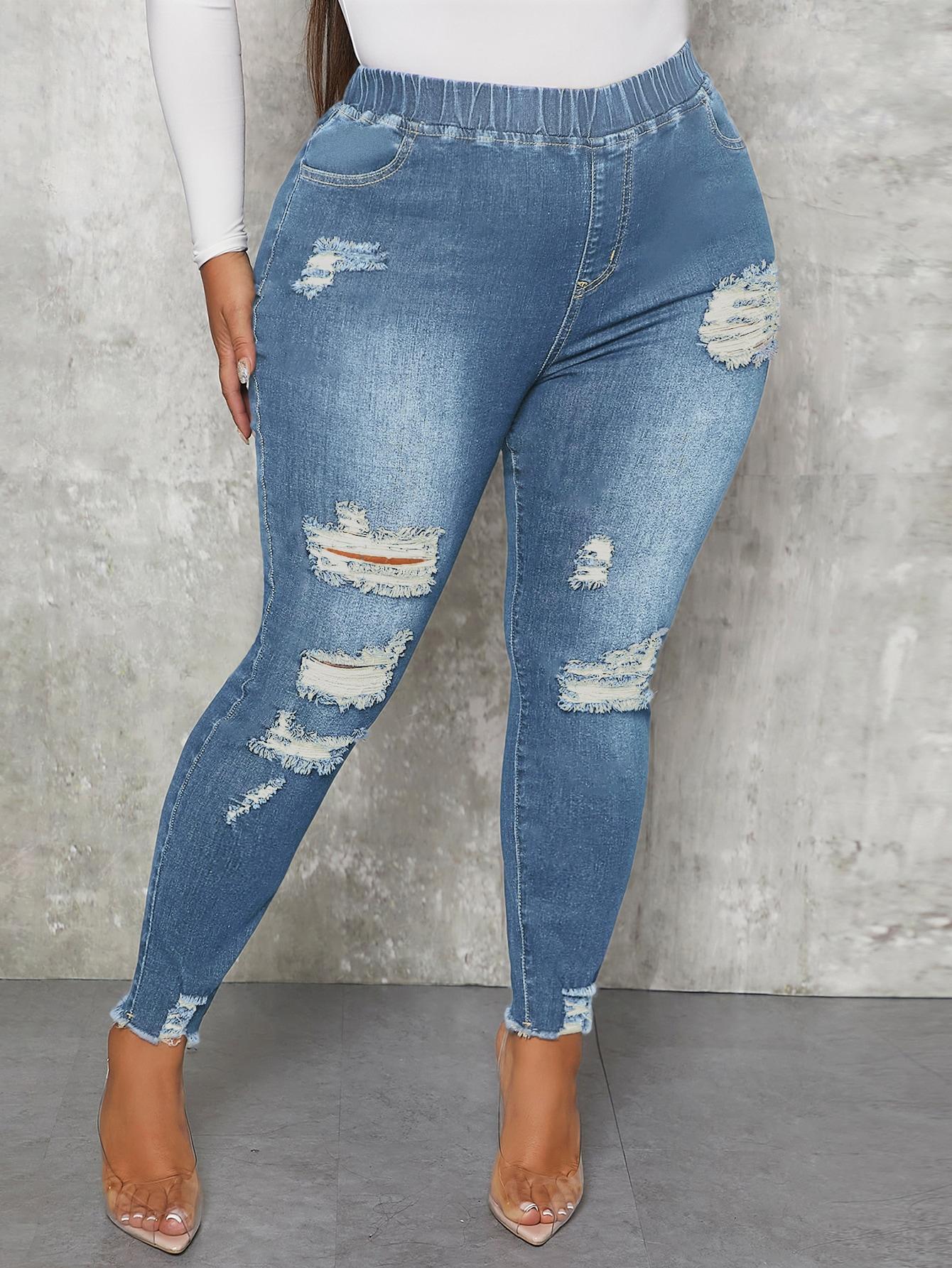spodnie jeans przetarcia 