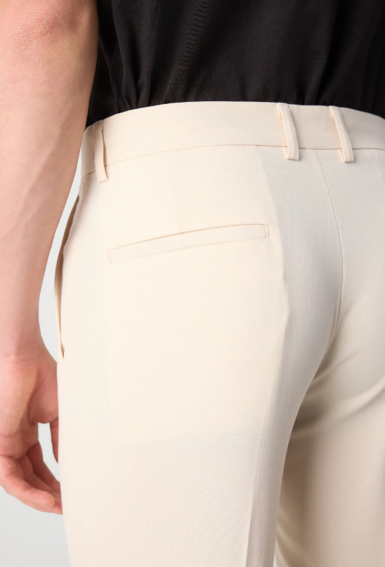 BEŻOWE SPODNIE SLIM FIT KIESZENIE ZAMEK 
