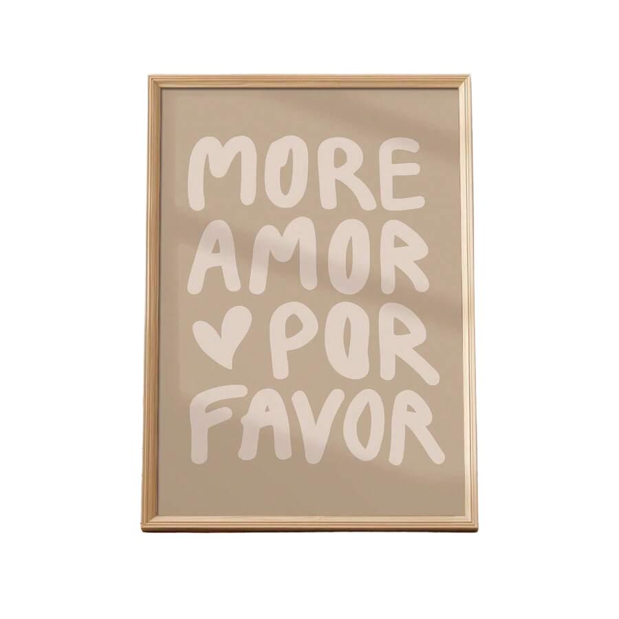 plakat na płótnie napis more amor por favor