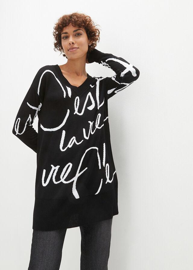 CZARNY SWETER PRINT 