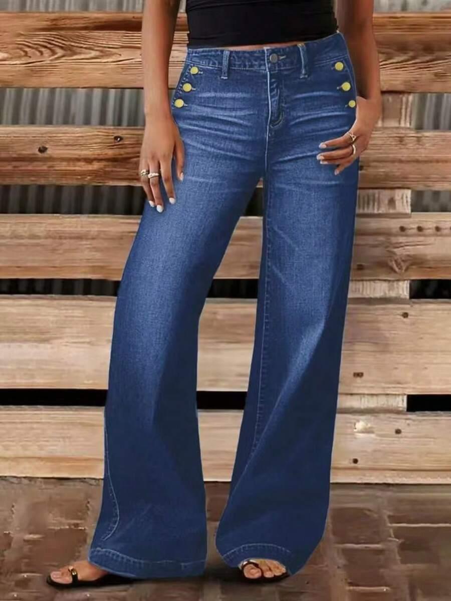 GRANATOWE SPODNIE JEANS