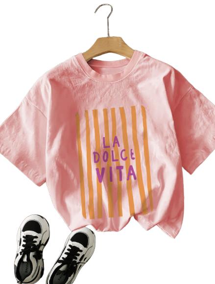 t-shirt okrągły dekolt nadruk