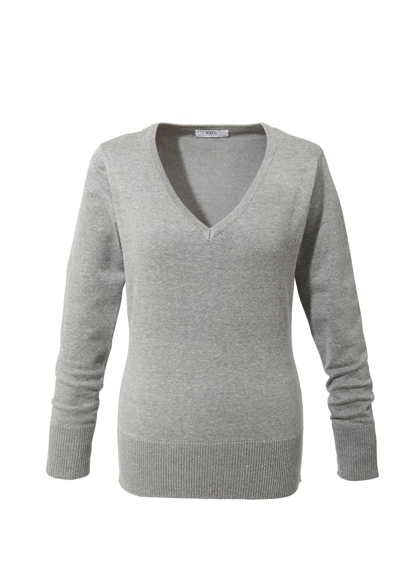 SWETER Z DEKOLTEM W SEREK