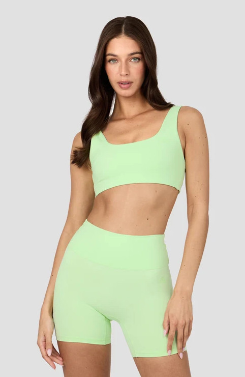 zielony sportowy crop top biustonosz