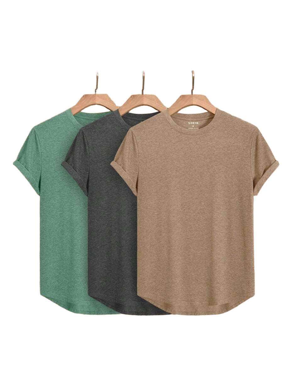 T-shirt okrągły dekolt 3-pack