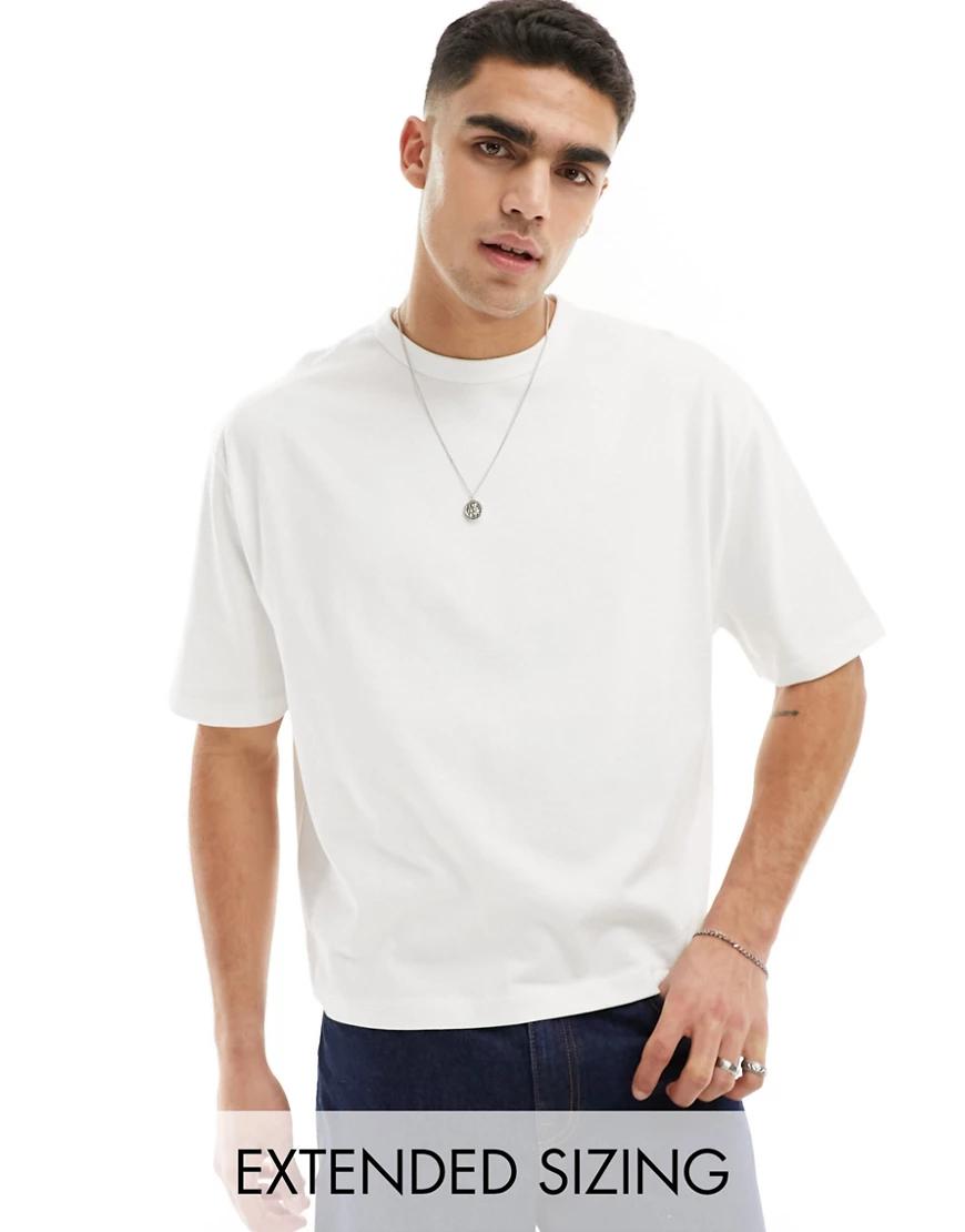 BIAŁY GŁADKI T-SHIRT Z OKRĄGŁYM DEKOLTEM