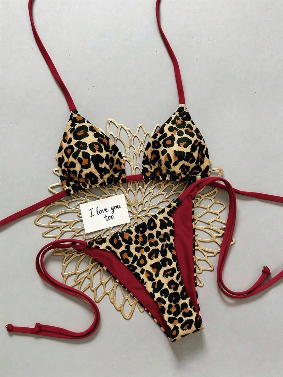 dwuczęściowy strój kąpielowy animal print 