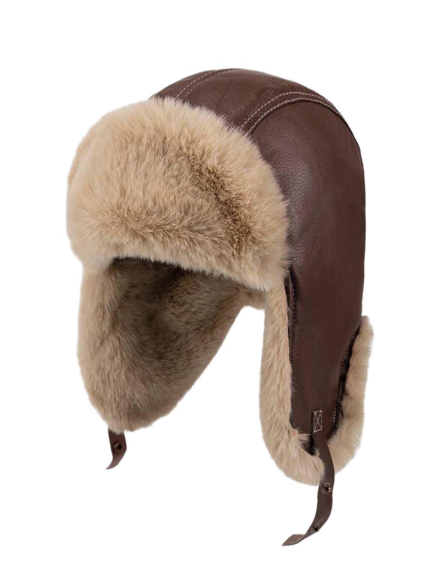 brązowa czapka uszatka