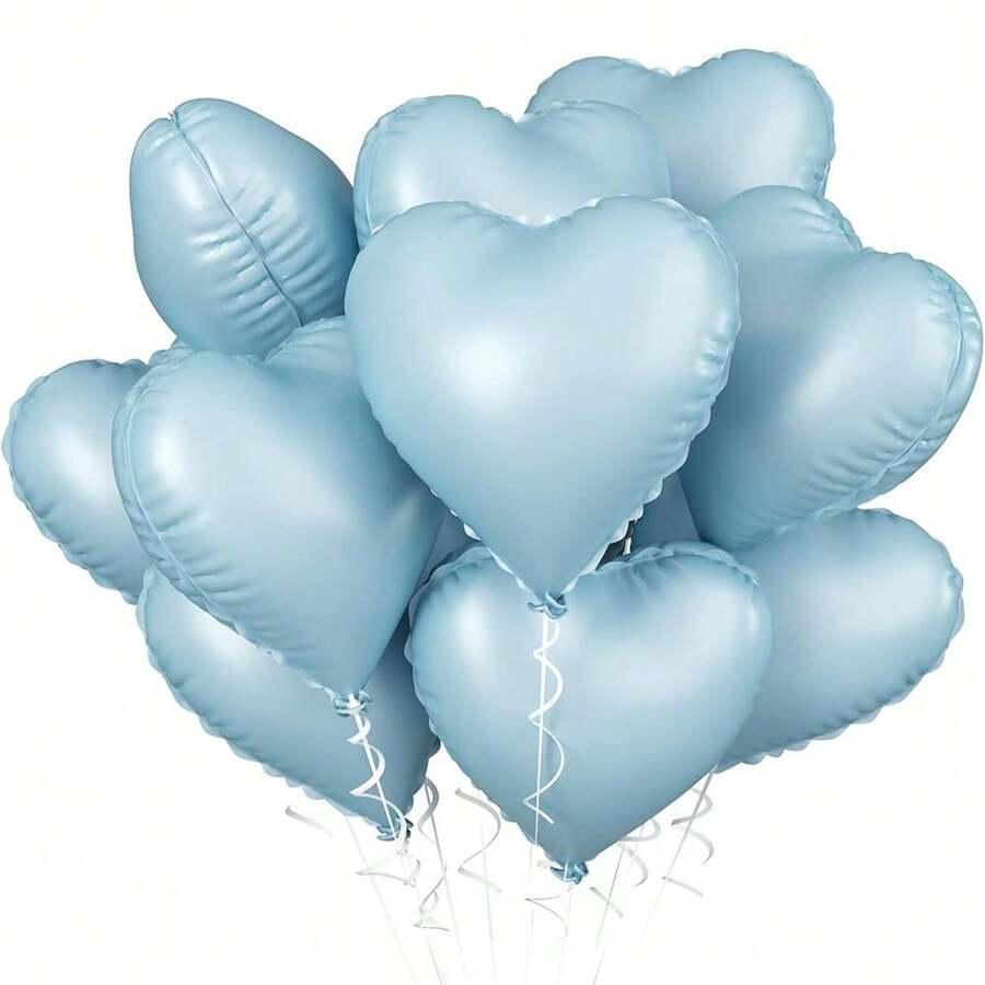 niebieskie balony serca 10-pack