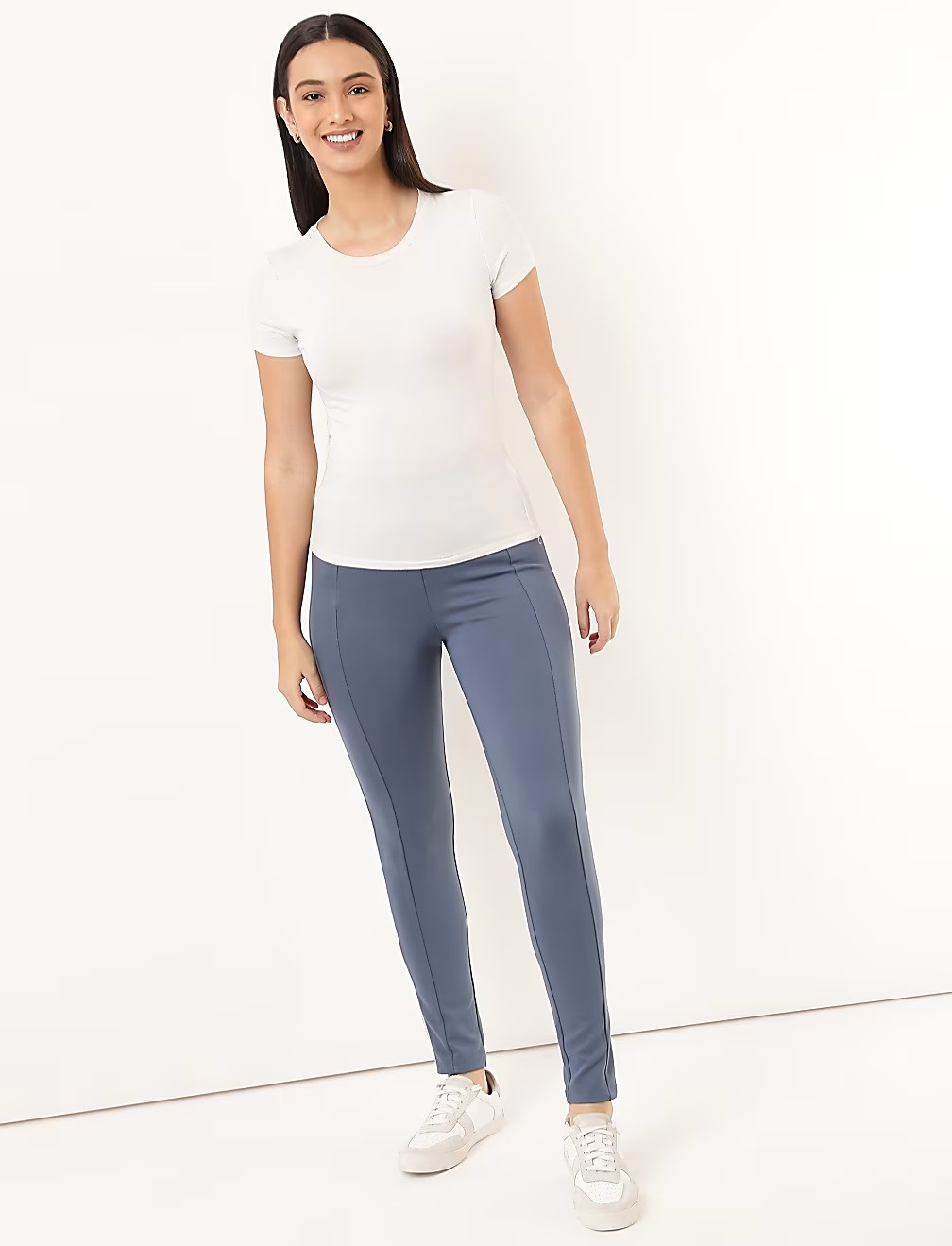 NIEBIESKIE LEGGINSY LAMPASY T59-4968K-BE
