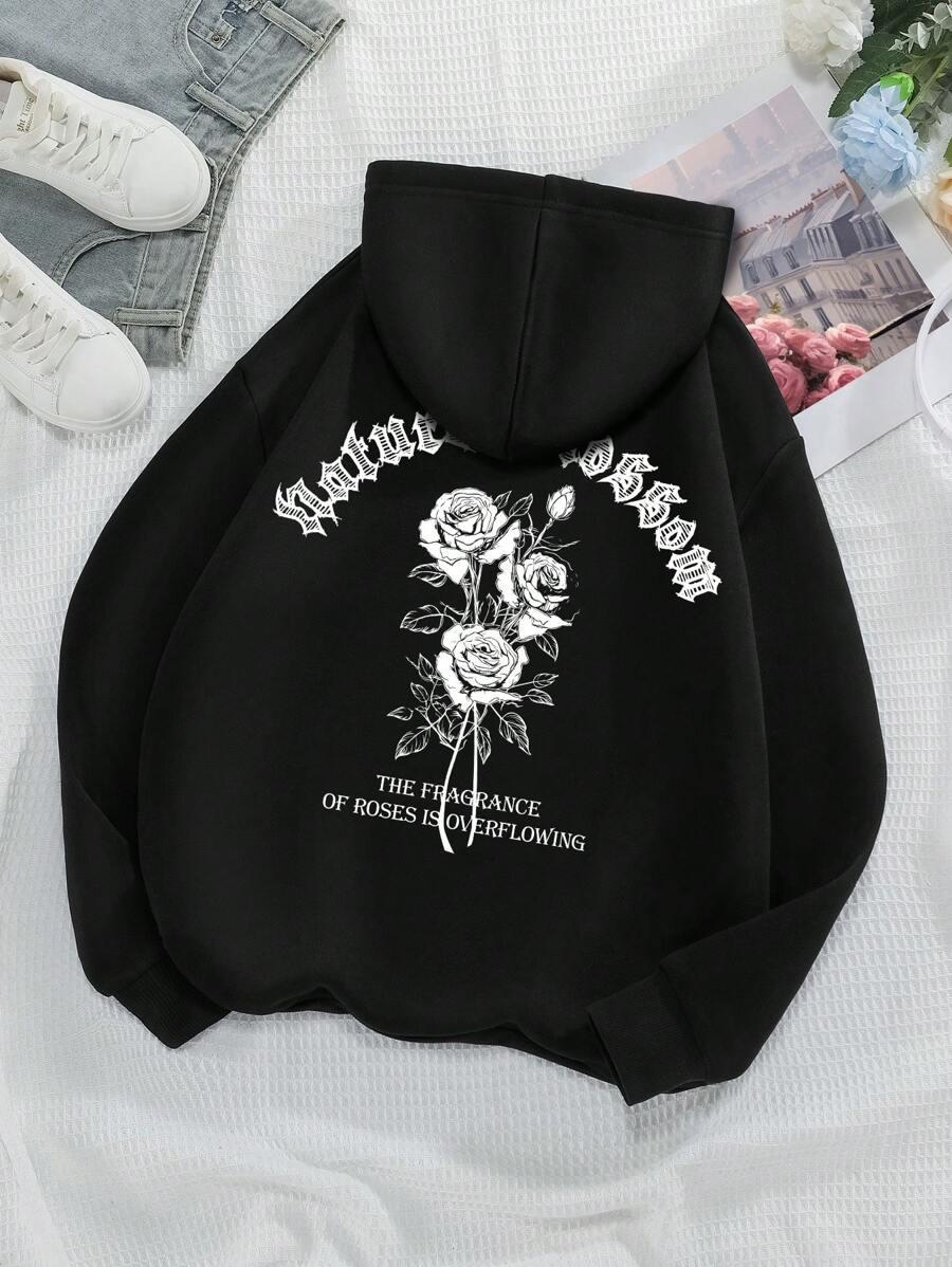 CZARNA BLUZA Z KAPTUREM 