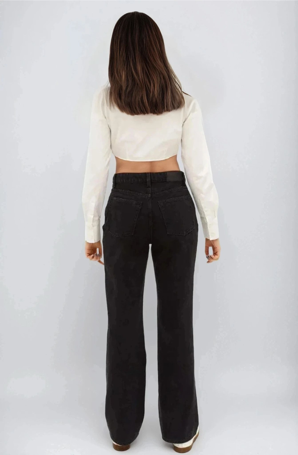 CZARNE PROSTE SPODNIE JEANS