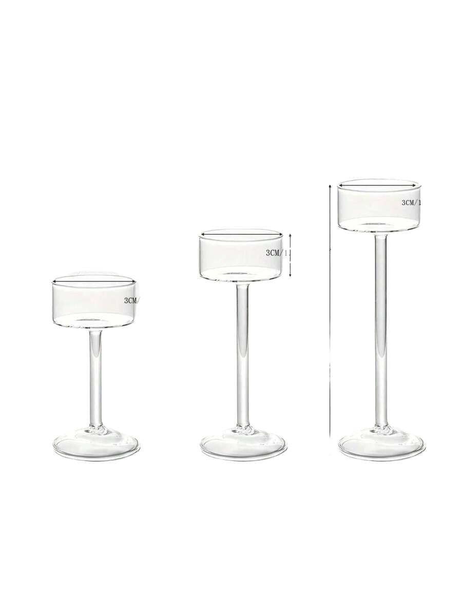 szklany świecznik 3-pack