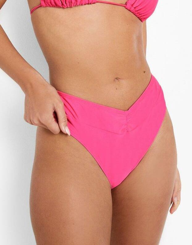 różowy DÓŁ OD BIKINI NEON marszczenie