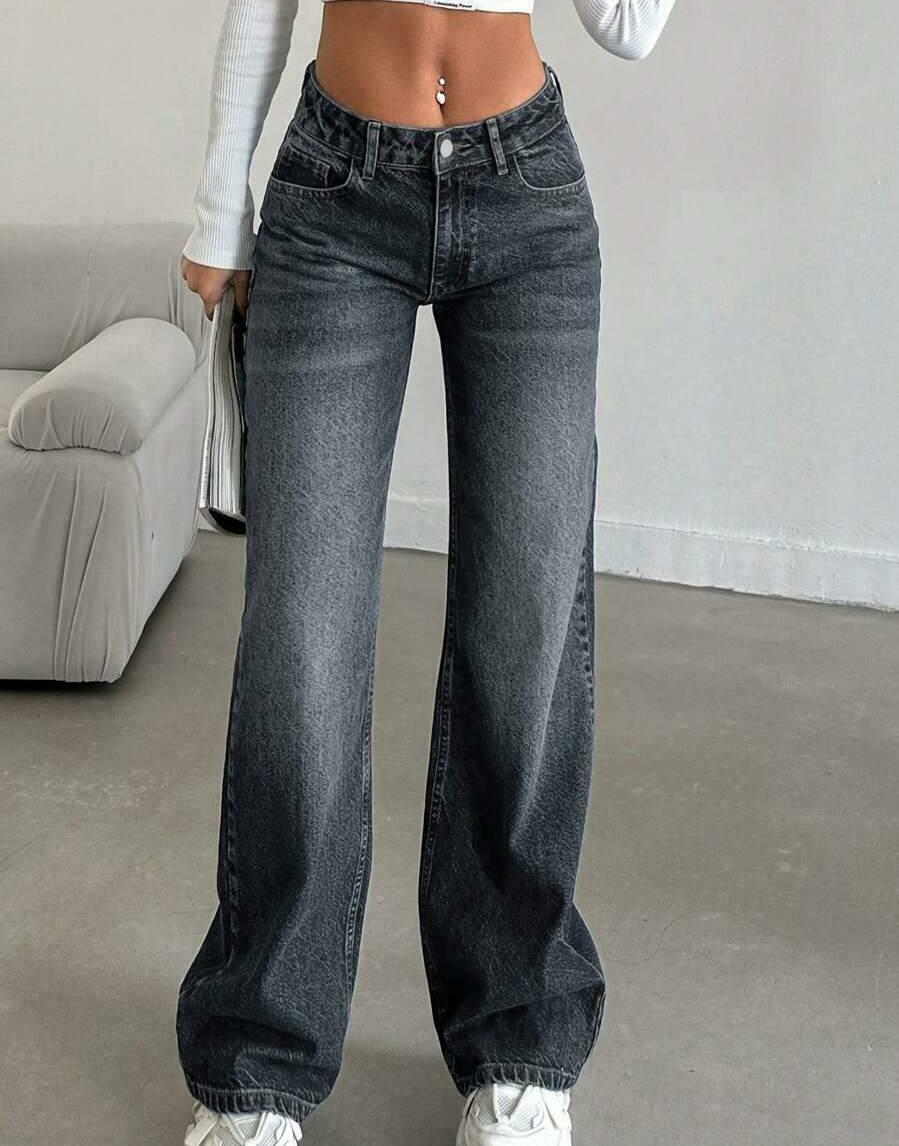 CZARNE SPODNIE JEANS