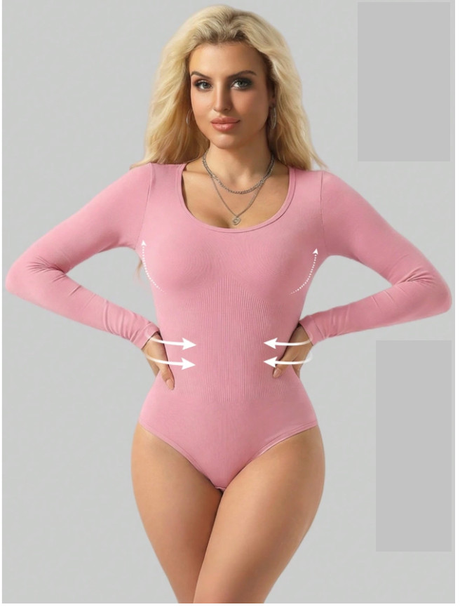RÓZOWE BODY DŁUGI RĘKAW