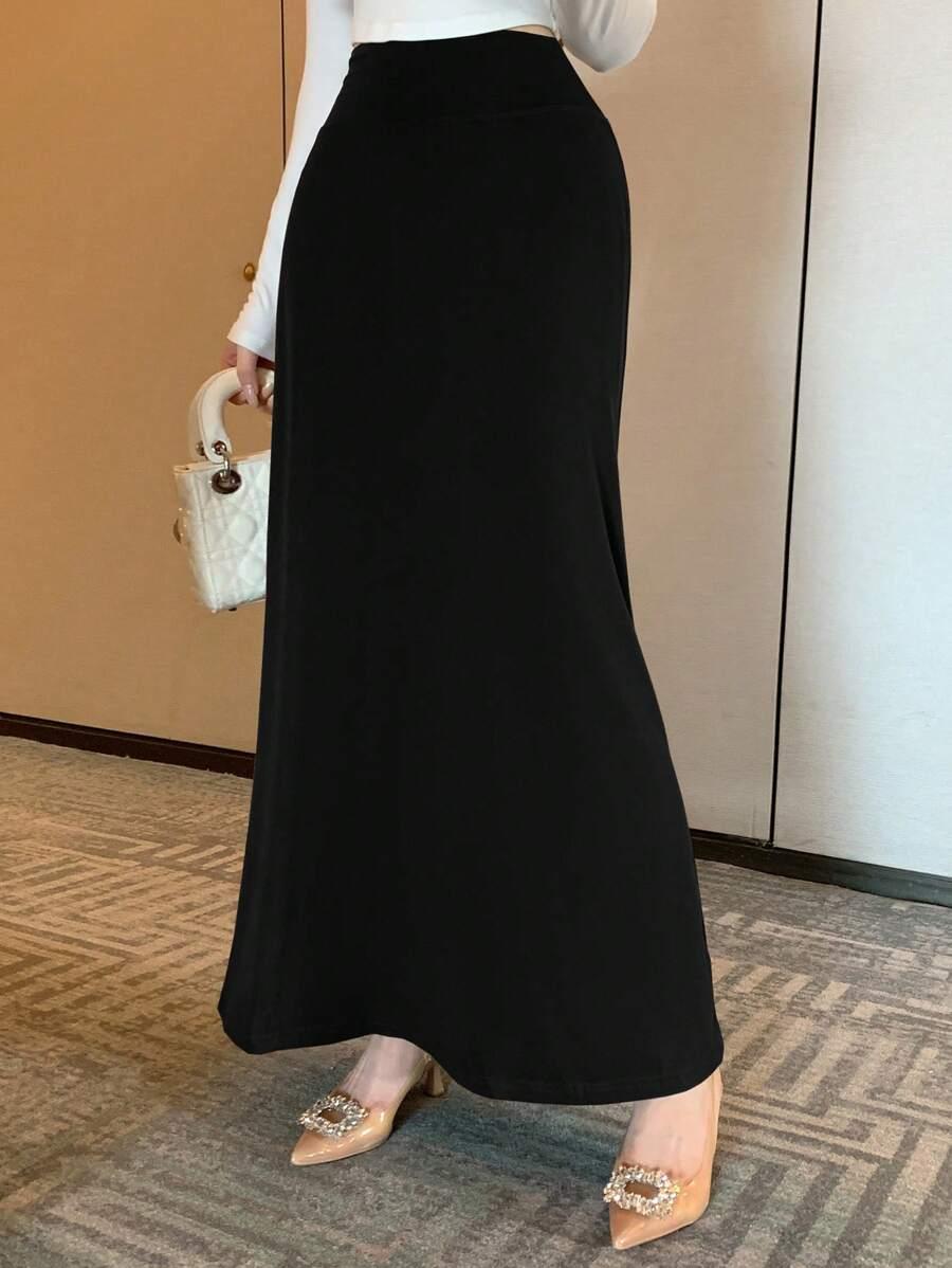 czarna maxi spódnica casual