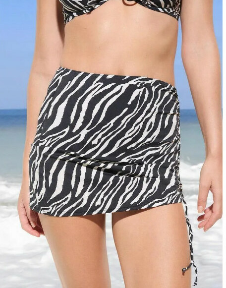 spódnica plażowa animal print marszczenie 