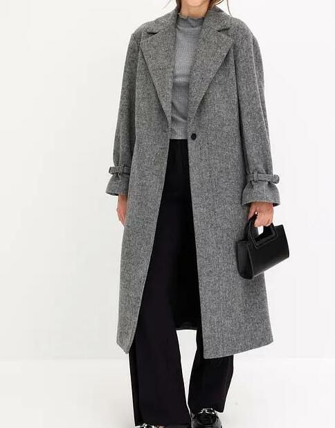 PŁASZCZ DAMSKI OVERSIZE PLUS SIZE DŁUGI RĘKAW BEZ KAPTURA GUZIKI