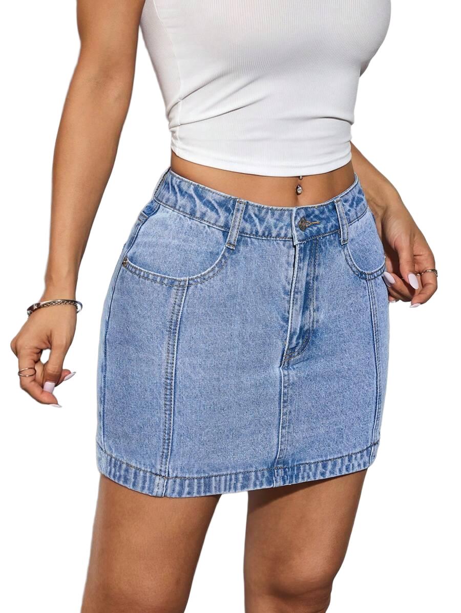 SPÓDNICA MINI JEANSOWA 