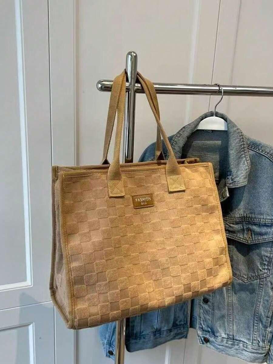 brązowa torebka shopper