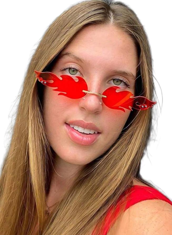 czerwone okulary wzór