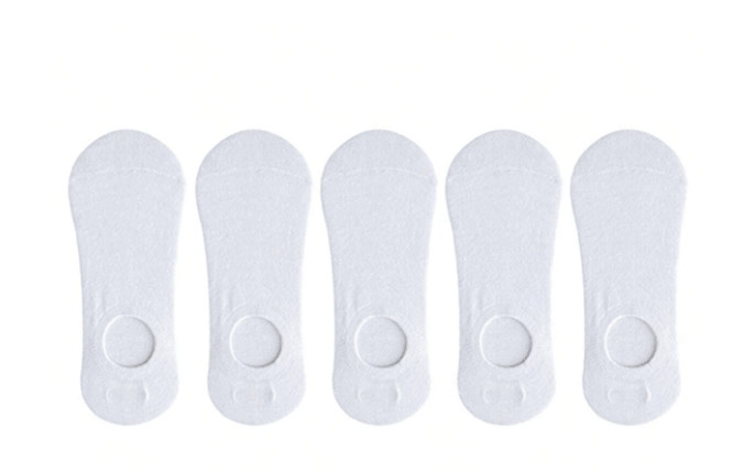 białe stopki 5-pack 