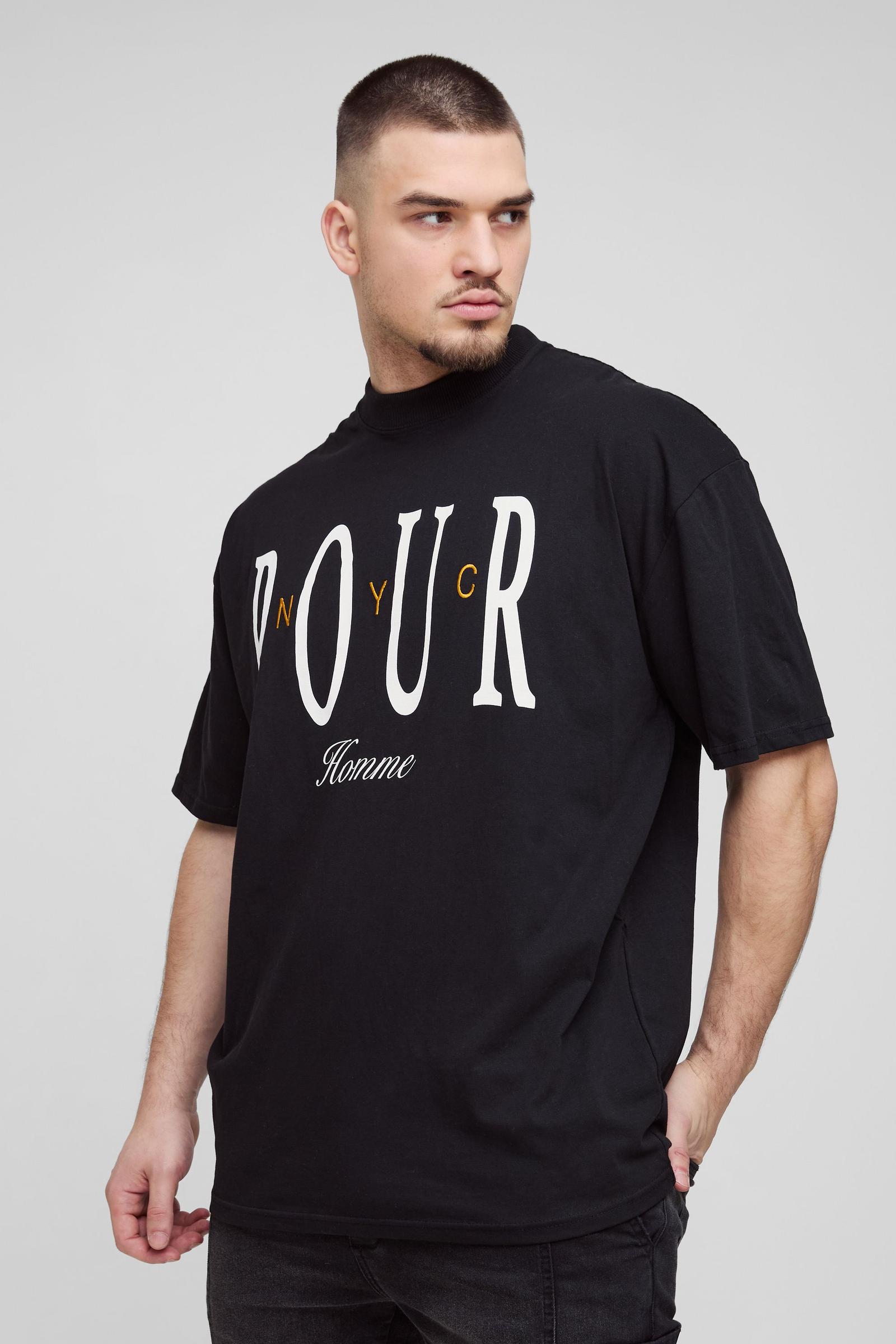 czarny t-shirt nadruk