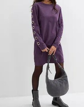 SUKIENKA DRESOWA PLUS SIZE OKRĄGŁY DEKOLT DŁUGI RĘKAW BAWEŁNA