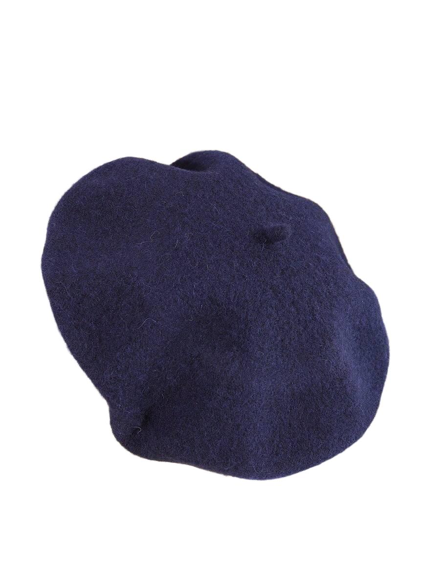 granatowy beret casual