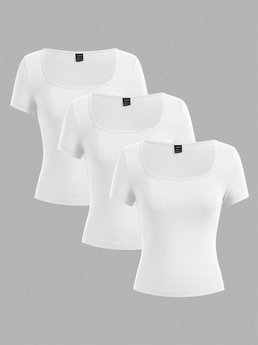 BLUZKA KRÓTKI RĘKAW 3-PACK