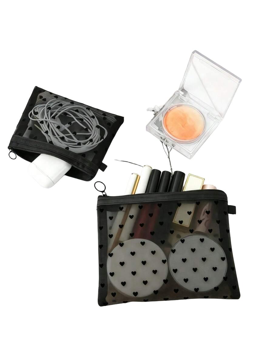 czarna kosmetyczka zamek 2-pack