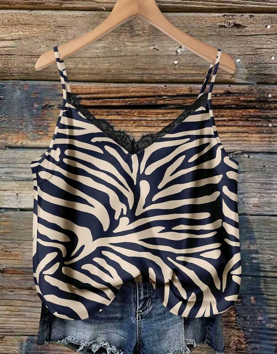 top na ramiączkach animal print