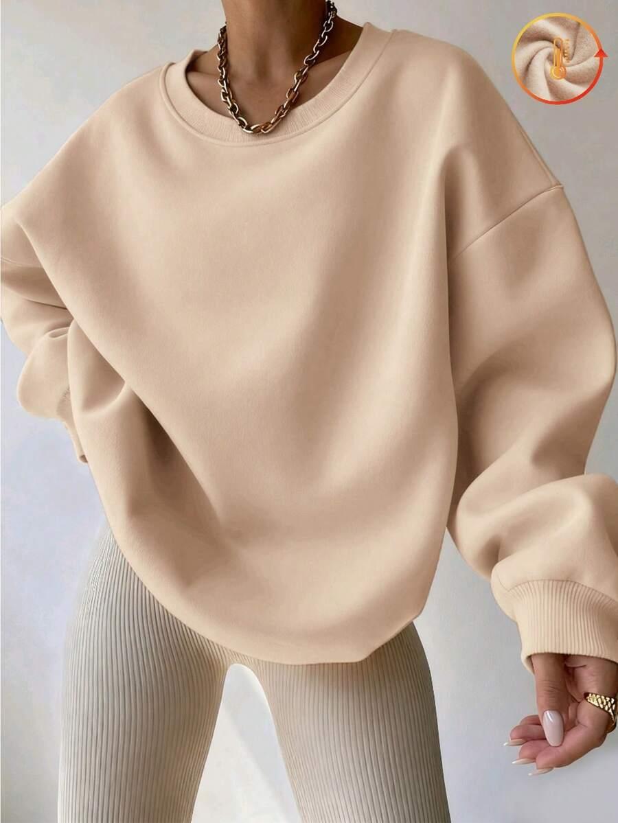 BEŻOWA BLUZA BASIC 