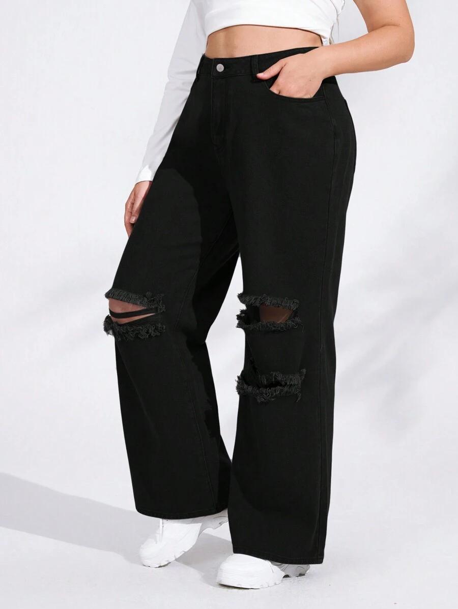 CZARNE SPODNIE JEANS