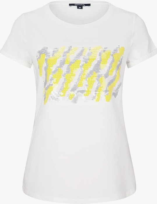 biały t-shirt cekiny 