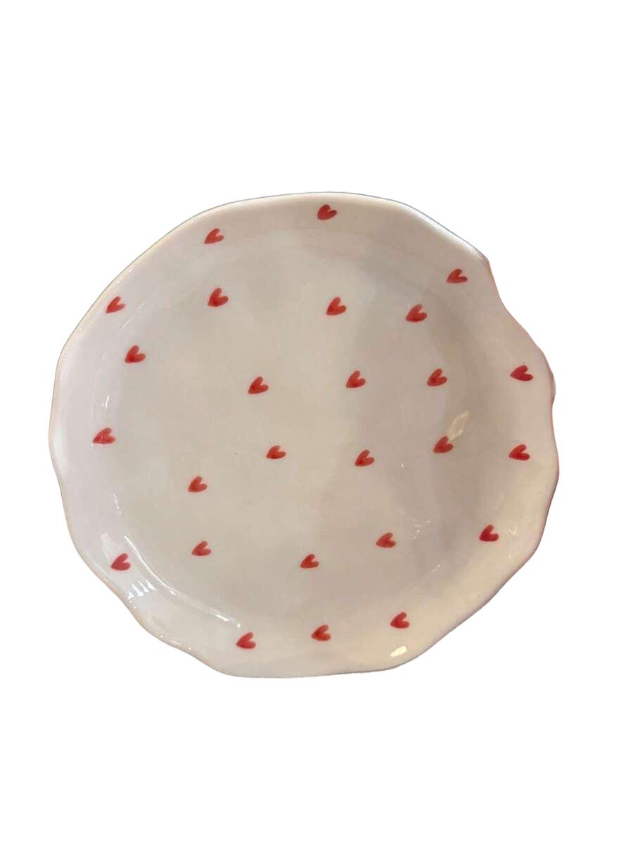 ceramiczny talerz wzór serca 20cm 