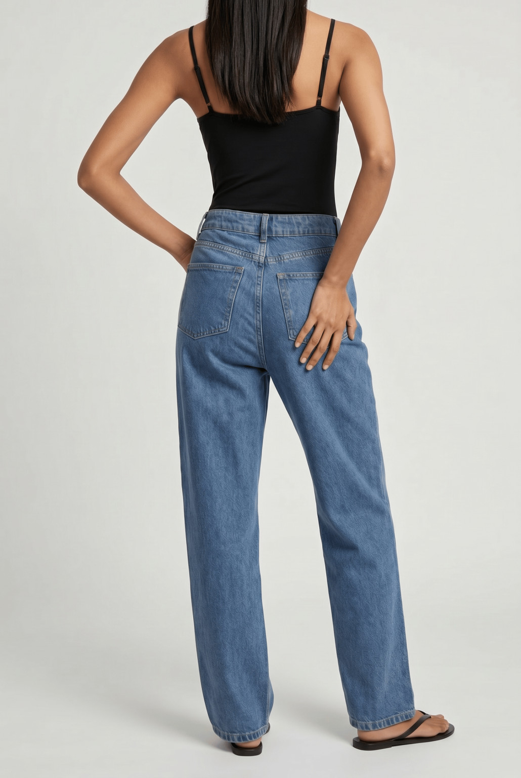 NIEBIESKIE SPODNIE MOM JEANS WYSOKI STAN