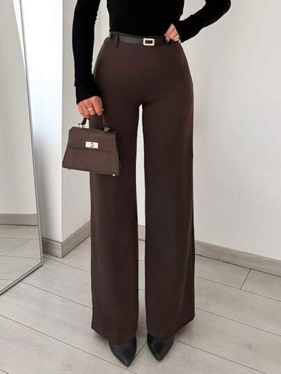 brązowe eleganckie spodnie