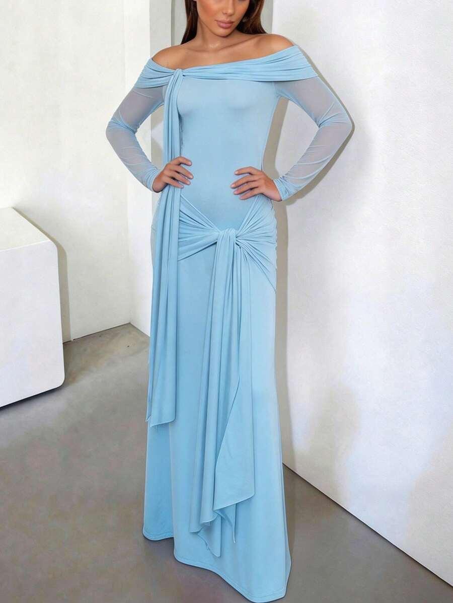NIEBIESKA MAXI SUKIENKA