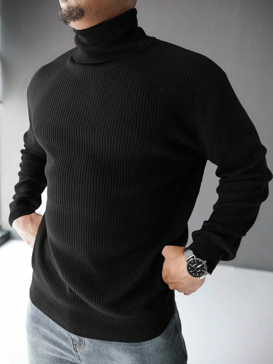 czarny sweter golf 