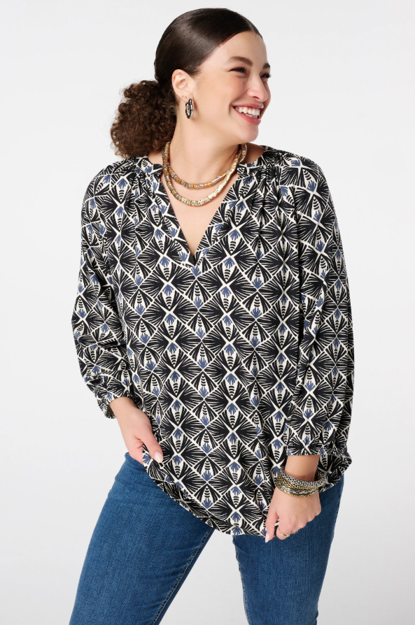 bluzka v-neck print